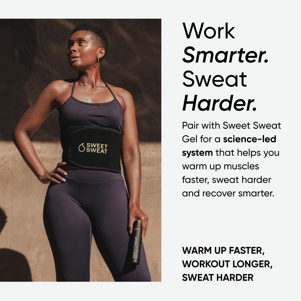 Sports Research Sweet Sweat Waist Trimmer (Core Series) - Premium Sweat Enhancing Fitness Band for Women & Men - Adjustable Fit �� Latex-Free Neoprene - Yellow Logo, Large