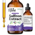 Wild & Organic Saffron Supplements 88.5 mg - 5-Month Supply - Saffron Extract Drops for Mood, Focus, Eye Support - Crocus Sativus Liquid Extract - Vegan, Alcohol & Sugar-Free Tincture - 4 fl oz