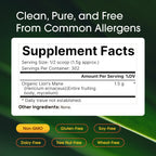 NatureBell Organic Lion’s Mane Powder 1,500mg - 1 lb - Brain, Focus & Memory Support* - Whole Fruiting Body & Mycelium - Non-GMO & Gluten-Free