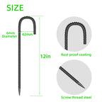 40 Pieces 12-Inch Garden Ground Stakes Galvanized Steel J Shape Hook Rebar Stake - Heavy Duty Anchors for Tents, Position Kits,Fences, and Trampolines