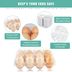 SINLUCESCE 100 Packs Egg Cartons Cheap Bulk，Plastic for 12 Eggs, Clear Egg Cartons 3 * 4 Grids，Perfect for Refrigerator Chicken Farm Markets Commercial Business Market Display