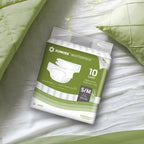 SUNKISS Masterpiece Adult Diapers with Tabs, Unisex Disposable Incontinence Briefs for Women and Men, Odor Control, White, Small/Medium, Previously Medium, 10 Count