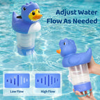 Housolution Solar Pool Chlorine Floater, Floating Chlorine Dispenser with Light, Fits 4x3in Tablets, Adjustable Release, Easy Opening & Anti-Sinking, Tablet Floater for Pool Hot Tub SPA, Duck
