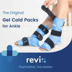 REVIX Foot Ankle Ice Pack Wraps for Discomfort, Reusable Gel Ice Wrap with Cold Compression Therapy, Plantar Fasciitis, Post-Workout Feet Recovery, Soft Plush Lining, 2 Packs