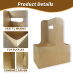 50 Pcs Coffee Drink Carrier with Handle(2 Cups or 4 Cups),Assemblable Drink Holder with Handle,Disposable Cup Holders for Drinks, Great for All Your Drink and Food Delivery,Coffee Carrier