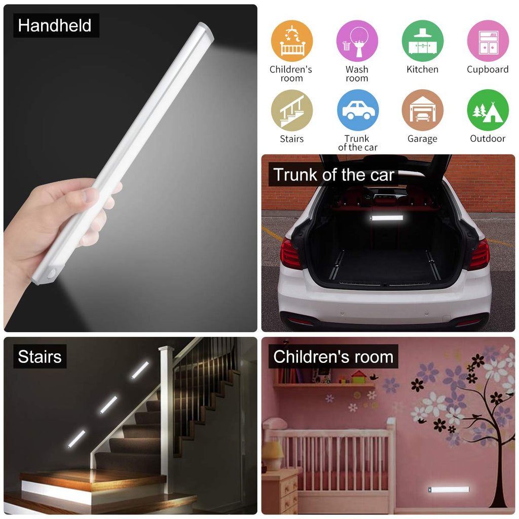 30-LED Motion Sensor Cabinet Light,Under Counter Closet Lighting, Wireless USB Rechargeable Kitchen Night Lights,Battery Powered Light for Wardrobe,Cabinet,Cupboard（Warm Light）-2Pack