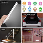 30-LED Motion Sensor Cabinet Light,Under Counter Closet Lighting, Wireless USB Rechargeable Kitchen Night Lights,Battery Powered Light for Wardrobe,Cabinet,Cupboard（Warm Light）-2Pack