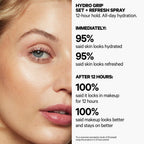Milk Makeup Hydro Grip Set + Refresh Spray with Hyaluronic Acid – Sets Makeup + Hydrates Skin for Up to 12 Hours – Long-Lasting, Alcohol-Free Facial Mist for Dewy, Radiant Skin – 1.69 oz