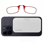 Always With You by ThinOptics Slim Reading Glasses with Case that Sticks to Your Phone - Ultra-Thin Armless Pocket Readers - Lightweight, Durable, Convenient - White/Red, 1.0x
