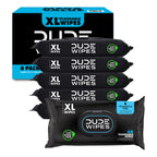 DUDE Wipes Unscented Flushable Wipes - Extra-Large Adult Wet Wipes for Sensitive Skin - 6 Pack (288 Count) - Infused with Vitamin E and Aloe - Septic and Sewer Safe