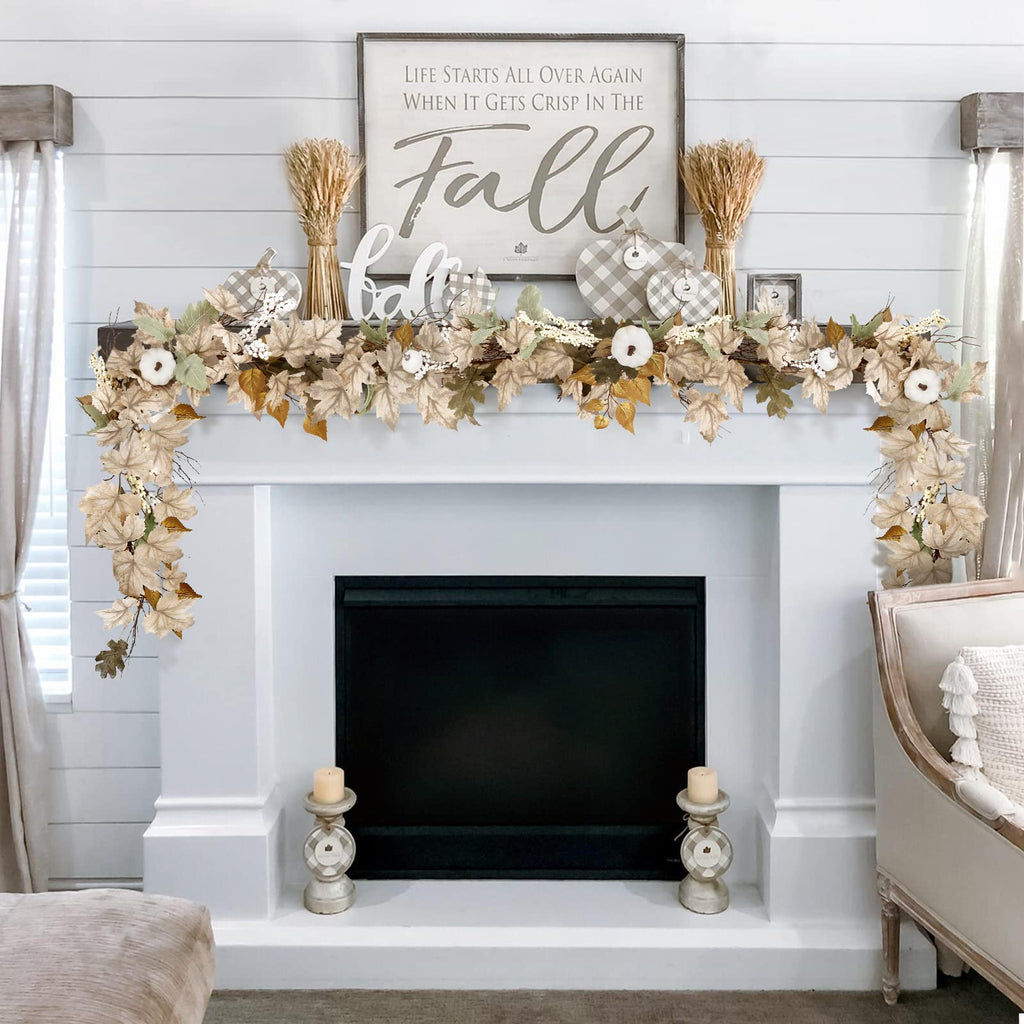 Fall Decorations for Home - 6Ft Autumn Maples Leaf Pumpkin Berry Garland