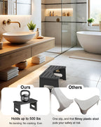 Yose Toilet Stool Foldable, 7 Inch Poop Stool for Bathroom, Toilet Stool Squat Adult, Thickened Bamboo Potty Stool with 400lb Support & Non-Slip Pads, for Better Bowel Health