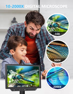 Dcorn 4K Digital Microscope - 2000X Magnification, 10" Coin Microscope with 52MP Camera Sensor, Microscope for Adults for Soldering, Full Coin Observation, 64GB TF Card & Coin Guidebook Included
