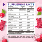 Kids Magnesium Gummies, Magnesium Glycinate Gummies for Kids & Adults with L-Theanine, Chamomile, Licorice, Vitamin D, B6 for Sleep, Relaxation, Brain & Muscle, Sugar Free Raspberry 60ct