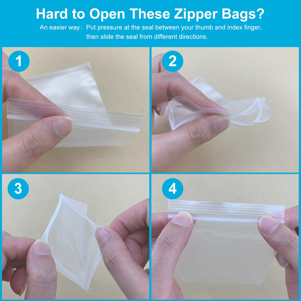 3''x 5'', (Pack of 100) 2 mil Thick Clear Plastic Reclosable Zip Poly Bags with Resealable Lock Seal Zipper for Photo, Jewelry, Bakery, Treats, Travel, Storage, Packaging & Shipping