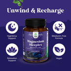 High Absorption Magnesium Sleep Supplement - Rest Support Magtein Magnesium L-Threonate and Apigenin Theanine for Sleep and Rest for Women & Men - Mg L-Threonate Melatonin Free Sleeping Aid - 180 Ct
