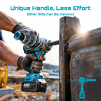 Seesii Upgraded Cordless Impact Wrench 885Ft-lbs (1200N·m): 1/2" Impact Gun with Detachable Side Handle, 21V High Torque Power Impact Driver 2x 4.0Ah Batteries for Family Car/Pickup Truck/Mower