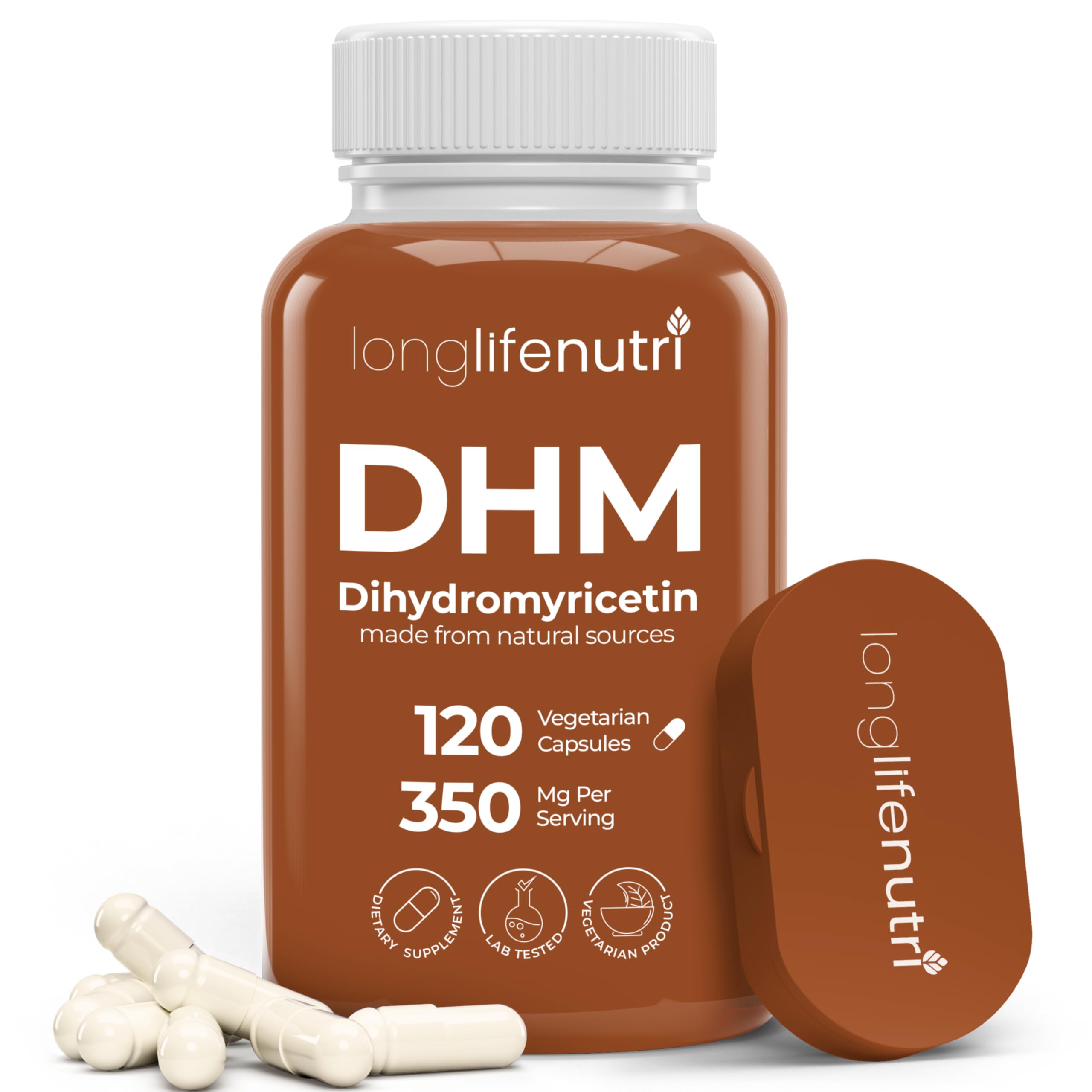 DHM (Dihydromyricetin) 350mg - Dervied from Ampelopsis Grossedentata, 120 Vegetarian Capsules, Organic Supplement for Daily Detox & Energy Balance, 4-Month Supply, GMP Certified, Made in USA