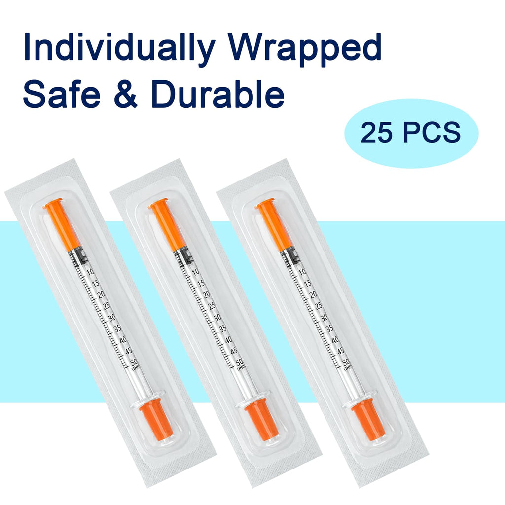 0.5ml/cc 30G 5/16" (8mm) Syringes, Individually Wrapped - Box of 100