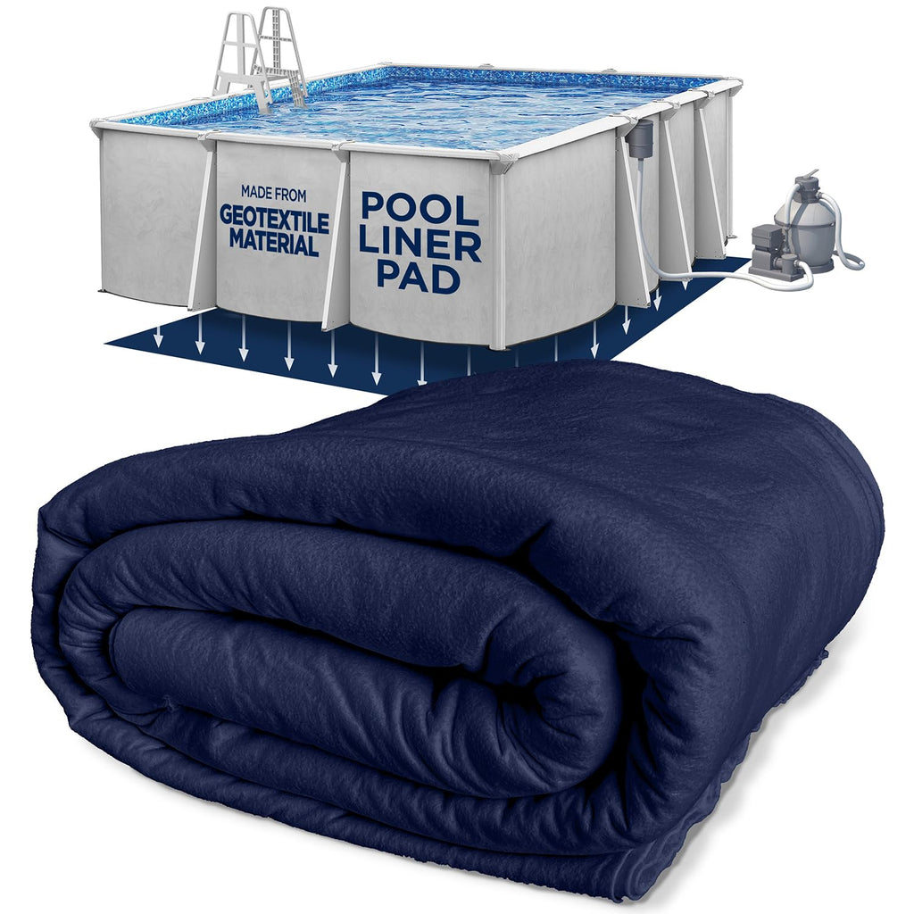 Shop Square 12-Foot-by-24-Foot Rectangle Pool Liner Pad for Above Ground Pools - Rectangle Pool Pad, Under Pool Mat, Puncture Protection, Extend Liner Life, Durable Geotextile Material