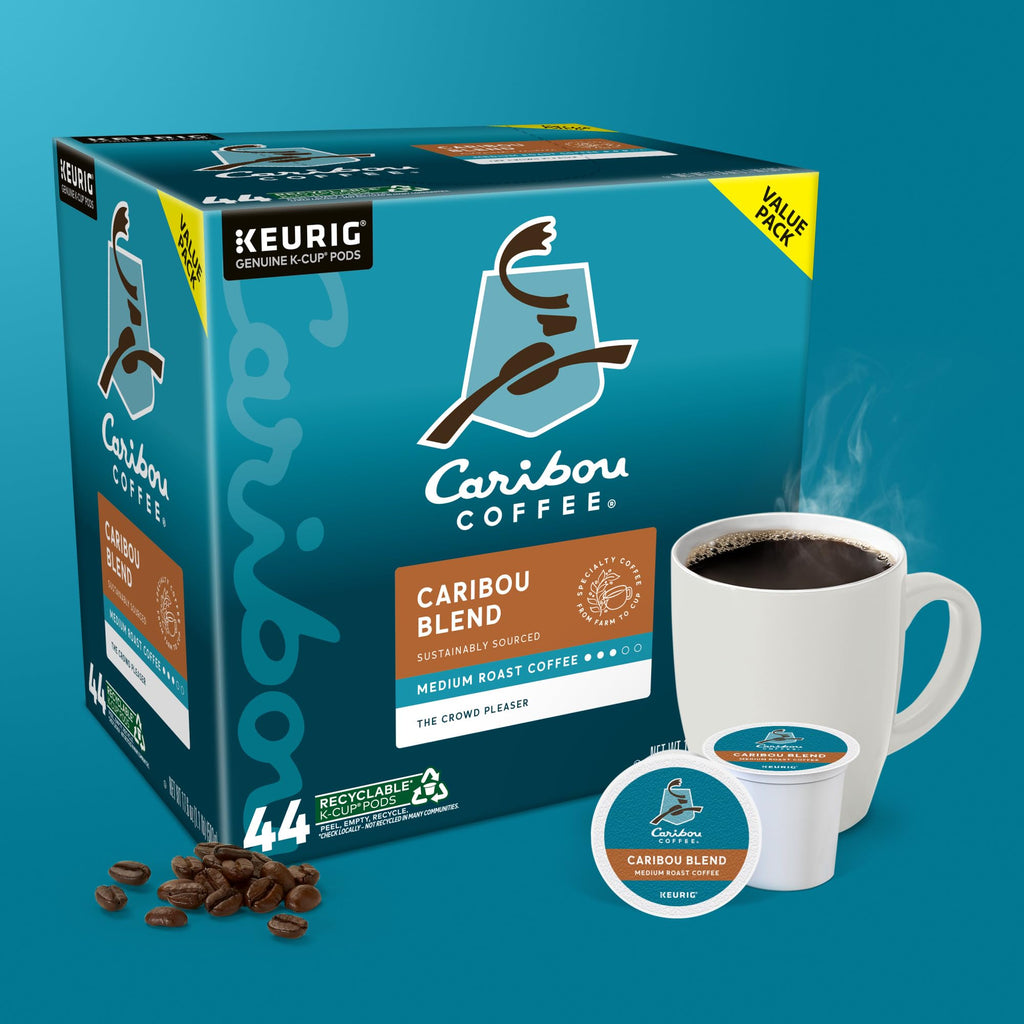 Caribou Coffee Caribou Blend Keurig Single-Serve K-Cup Pod, Medium Roast Coffee, 44 Count(Pack of 1)