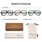 AMOMOMA 3 Pack Retro Aviator Reading Glasses for Women Men,Classic Large Oversized Reader Blue Light Computer Frame AM6111 C1+C2+C3 2.5X