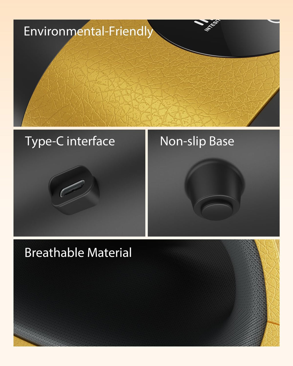 CINCOM - Upgraded Hand Massager for Arthritis Carpal Tunnel with Heat and Compression, 3 Modes, 3 Intensity, 2 Heat Levels, Birthday Gifts for Women Men (Black Gold)
