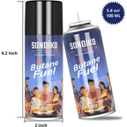 Sondiko Butane Refill, Premium Butane Fuel Canister 100ml, Premium Quality Fuel for Jet Flame Lighters and Torches(2 Can)