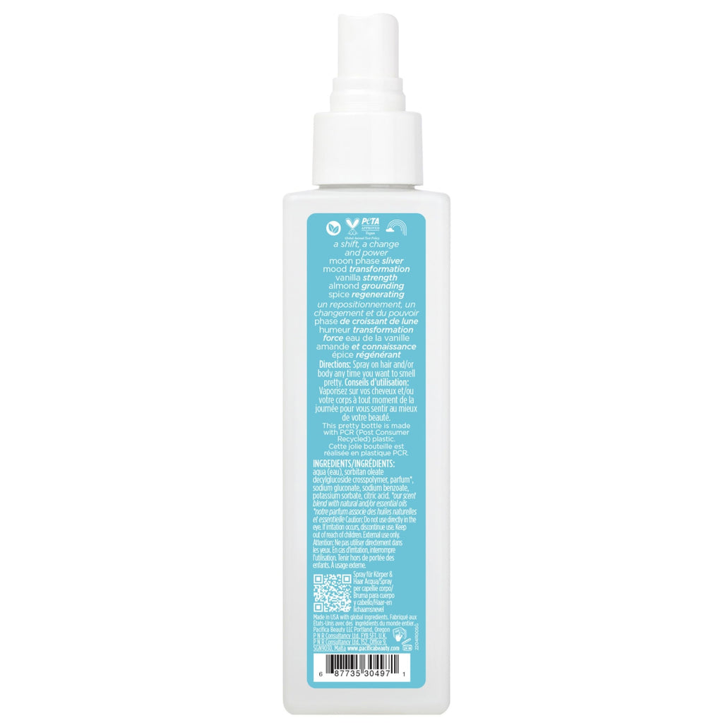 Pacifica Hair Perfume & Body Fragrance Spray Mist - Silver Moon with Vanilla, Almond & Spice ��� Alcohol-Free, Vegan & Cruelty-Free, 6.5 oz
