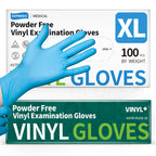 Supmedic Vinyl Disposable Exam Gloves, 4 Mil Powder-Free Latex-Free Food Grade Cooking Cleaning Medical Glove, Blue 100 Pcs (X-Large)