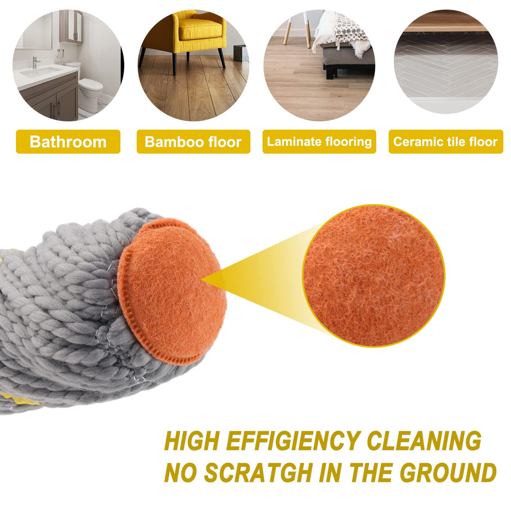 Self-Wringing Twist Mops for Floor Cleaning, Microfiber Floor mop with 57 " Long Handle, Easy Wringing Mop for Hardwood Commercial Household Clean (Gray Twist Mop)