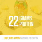 RYSE Clear Protein Drink - Jell-O Island Pineapple - 100 Calories, 22g Whey Isolate Protein Shake, Sugar-Free, 0g Fat & Lactose-Free - Refreshing Ready-to-Drink Beverage - 16.9 fl oz Bottles (12-Pack)