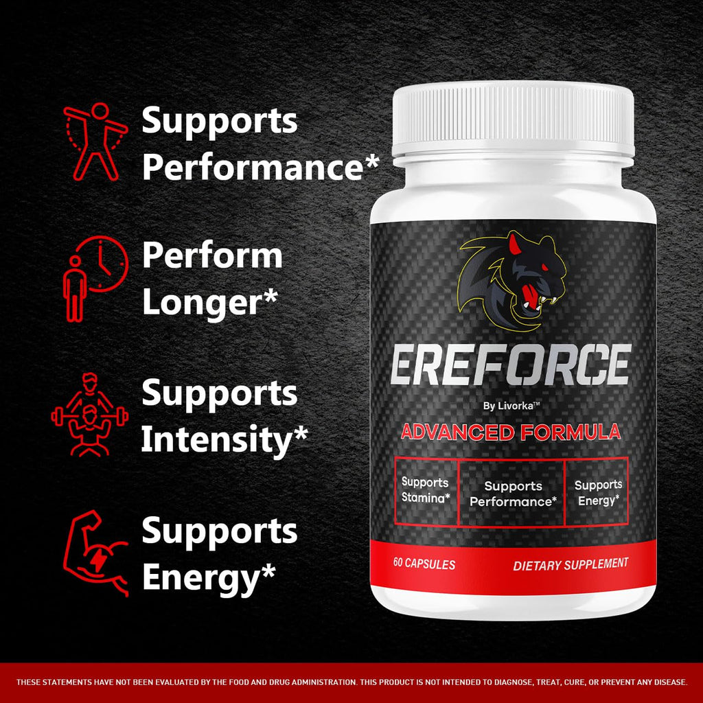Ereforce - Ereforce Capsules Advanced Daily Formula Premium All Natural Ingredients- Maximum Strength, EreforcePills Support Reviews for Overall Health and Wellness, 60 Capsules for 1 Month