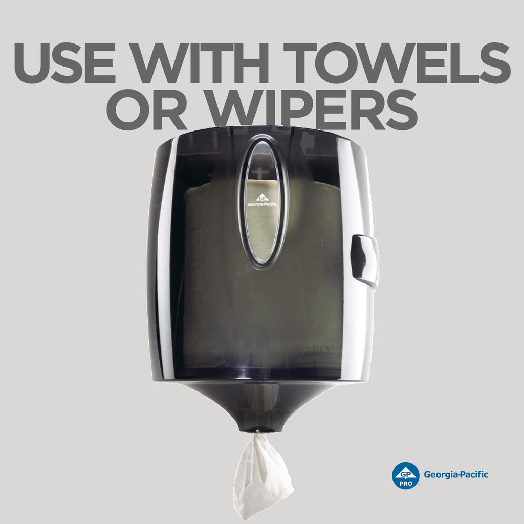 Universal Centerpull Paper Towel and Wiper Dispenser by GP PRO (Georgia-Pacific), Black, 54050, 10.25” W x 10.75” D x 12.625” H, 1 Dispenser