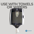 Universal Centerpull Paper Towel and Wiper Dispenser by GP PRO (Georgia-Pacific), Black, 54050, 10.25” W x 10.75” D x 12.625” H, 1 Dispenser