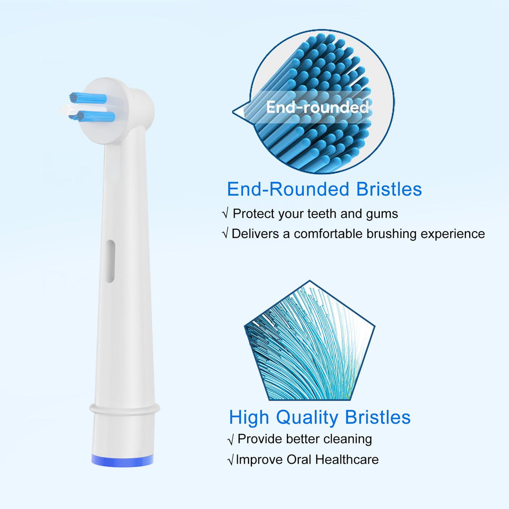 8pcs Interspace Toothbrush Heads, Compatible with Braun Oral B Electric Toothbrushes for Cleaning Crevices, Bridges and Implants.