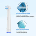 8pcs Interspace Toothbrush Heads, Compatible with Braun Oral B Electric Toothbrushes for Cleaning Crevices, Bridges and Implants.