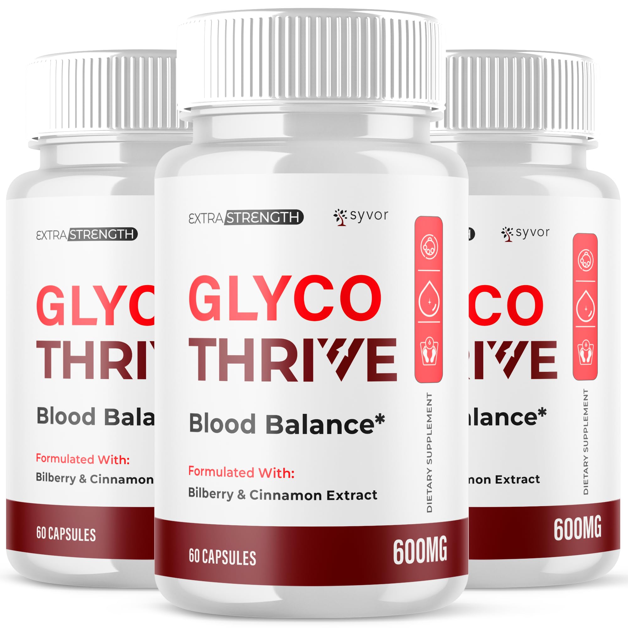 (3 Pack) Glyco Thrive Capsules, Official GlycoThrive Glycogen Support Pills with All Natural Ingredients, Advanced Formula Health Supplement with Max Strength Vitamins for Women & Men (180 Capsules)