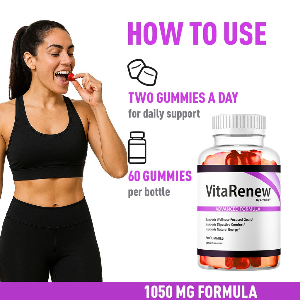 (3 Pack) VitaRenew Gummies - Original VitaRenew Advanced 1050MG Formula - Maximum Strength, Supplement Gummy Official Formula Vita Renew All Natural Overall Wellness Support, 180 Gummies for 3 Months