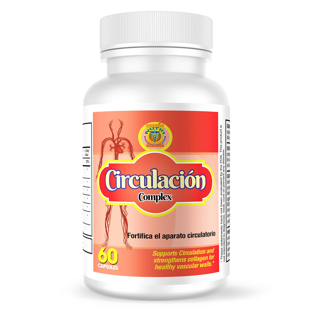 Nutrisalud Products Circulacion Complex, Capsulas naturales para la circulacion.Set de 2 frascos.Combaten Varices,calambres,hinchazon de pies y Manos,ayudan a bajar el colesterol.