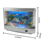 Tokenkuko Fake Motion Fish Tank Mini Aquarium, Artificial Tropical Decorative Lamp Night Light with Moving Fish, Gift for Family(US Plug)