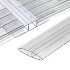 Greenhouses Polycarbonate Greenhouse Panels Connectors - Fit 6mm or 8mm Twin-Wall Polycarbonate Panels, Join 2 Pieces of Panels Together, 4-Foot Length, 10 Pieces (H Connectors 8mm-4ft)