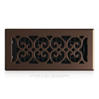 Decor Grates Metal Scroll Decorative Air Vent Cover 4x10 Floor Register – Adjustable Control Lever – AC Floor Vent Covers for Home Floor Vents – Fits 4 x 10 Inch Opening – Rubbed Bronze (SPH410-RB)