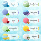 TranquilBliss Bath Bombs Set 50 PCS with 10 Scents, Natural Bathbombs, Blue