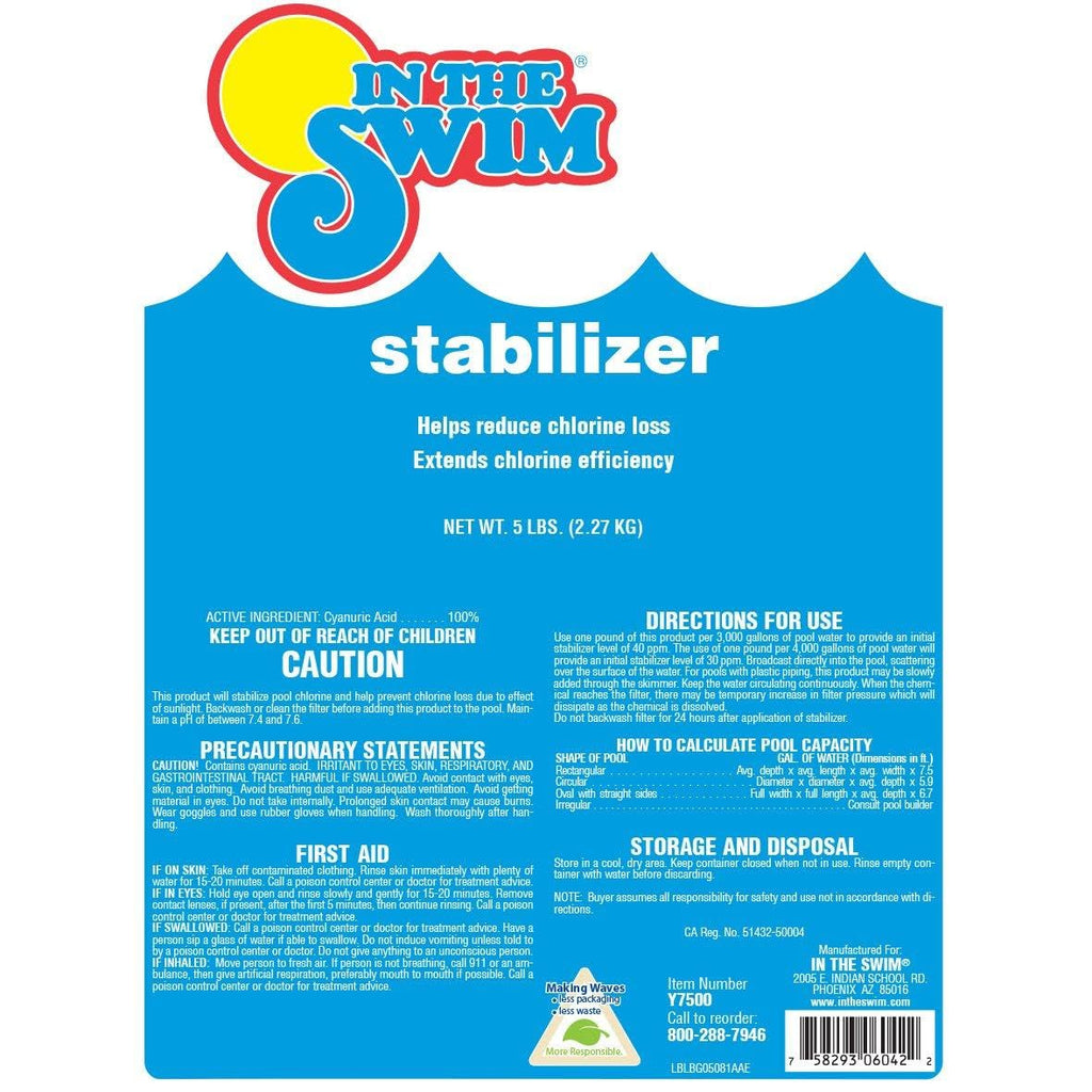 In The Swim Pool Stabilizer – 100% Cyanuric Acid for Chlorine Protection and Efficiency - 10 Pound