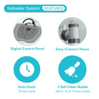 INTEX Krystal Clear Saltwater Pool Chlorine System for Above Ground Pools up to 7,000 Gallons, Pool Cleaner with Automatic Timer and Self Cleaning