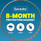 Seresto Small Dog Vet-Recommended Flea & Tick Treatment & Prevention Collar for Dogs Under 18 lbs | 8 Months Protection