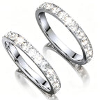 Tensea 2-Pack 14K Gold Plated Stackable Bands Compatible for Oura Ring Gen 5/4/3, Wedding Cubic Zirconia Simulated Diamond Ring Stack, Smart Ring Stacking Rings for Women, Size 6 7 8 9 10, Silver