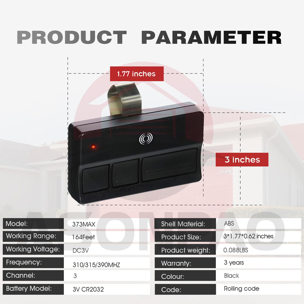 2 for LiftMaster Garage Door Opener Remote 371LM 373LM 971LM 973LM Universal [5 Year Warranty]