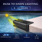 SHONELIGHTING Solar Pool Lights, Poolside Lights for Inground Pool, Ultra-Thin 2-Way LEDs for Edge & Deck, Heavy Duty Stainless Steel Outdoor Waterproof for Swimming (Warm White, 6PK)